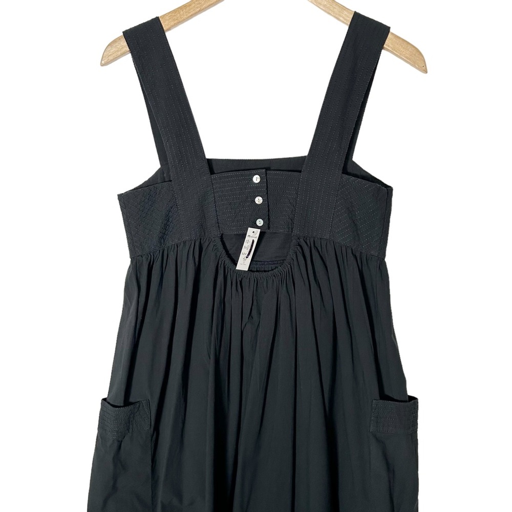 MADEWELL Cutout-Back Empire Cotton Midi Dress in Black SOLD - Picture 7 of 10